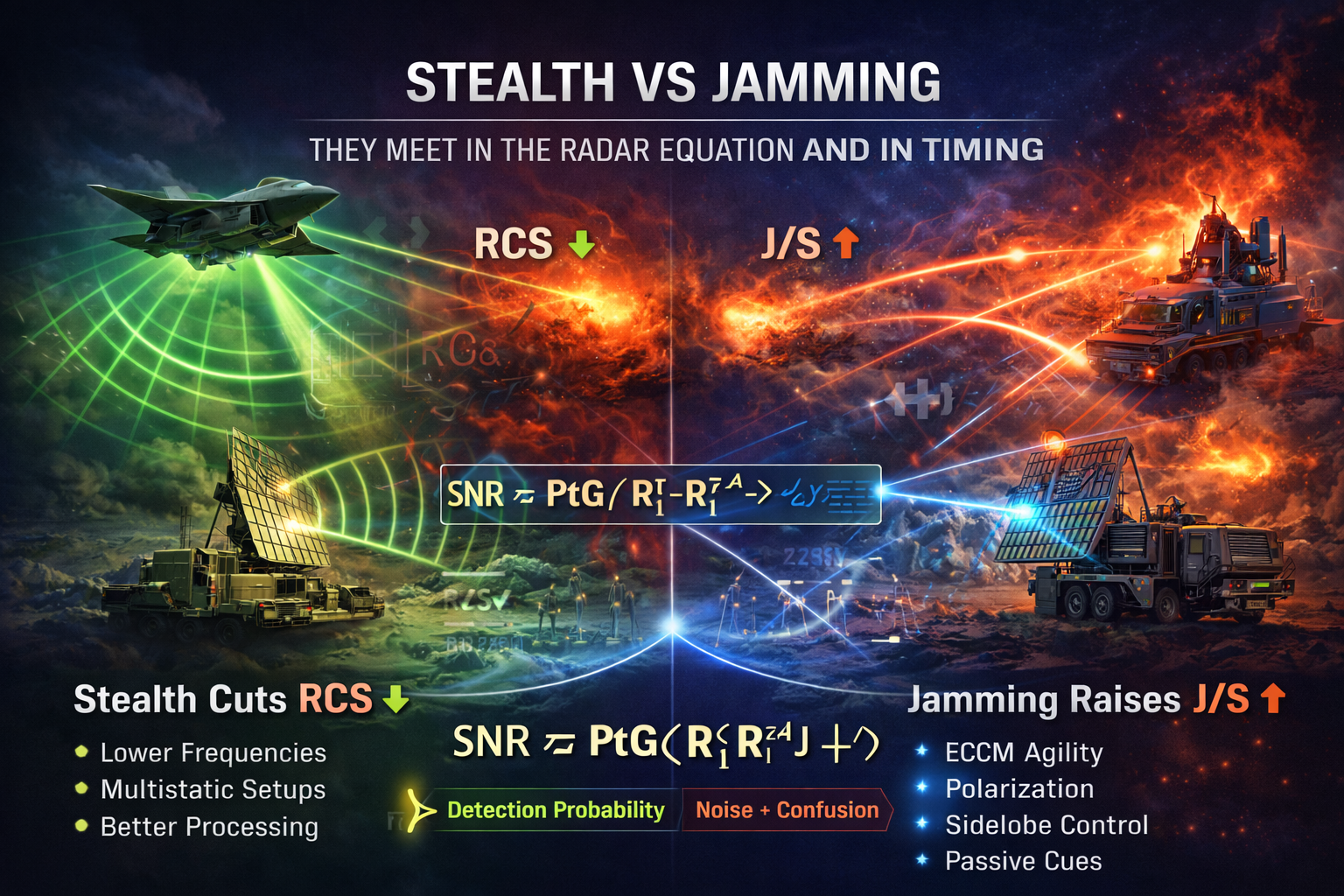 stealth vs radar jamming